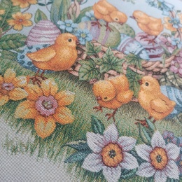 Poszewka gobelinowa WIELKANOCNA kurczaki 45x45