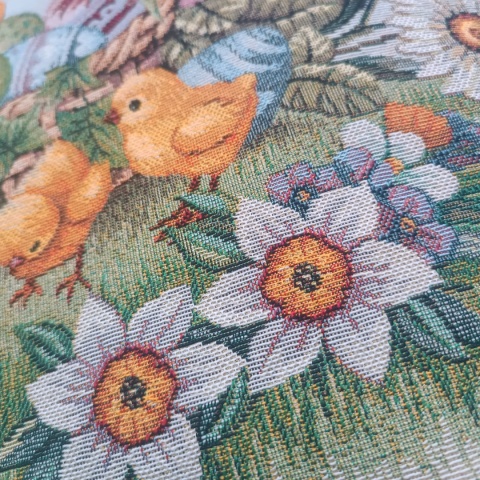 Poszewka gobelinowa WIELKANOCNA kurczaki 45x45