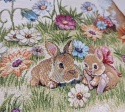 Poszewka gobelinowa WIELKANOCNA zajączki 45x45